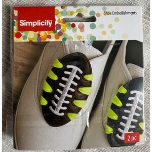 3 Sets Simplicity Football Shoe Embellishments 2pc Brown Embroidered Lace Charms